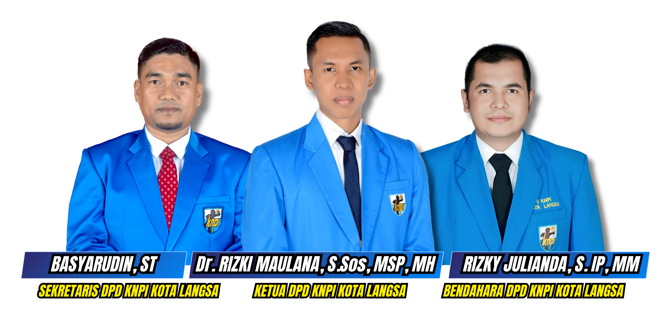 Ketua, Sekretaris, dan Bendahara DPD KNPI KOTA LANGSA